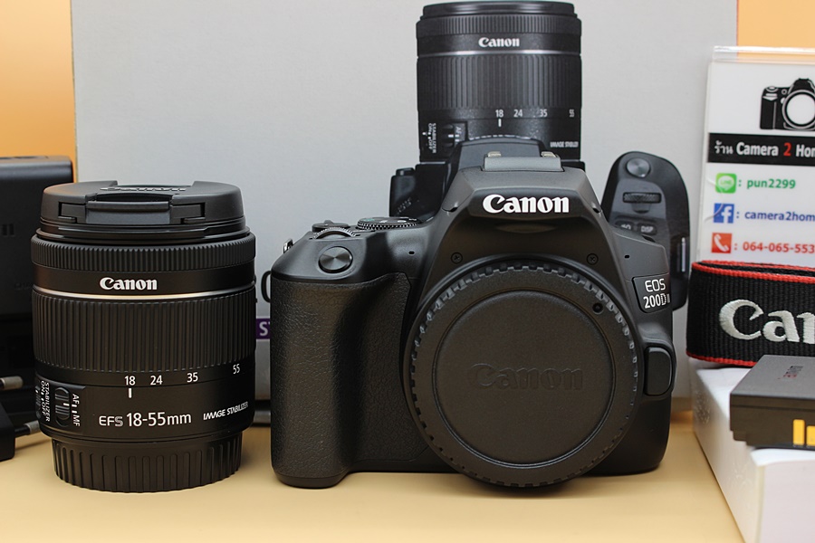 (((ขายแล้วครับ))) Canon EOS 200D II + Lens 18-55mm IS STM(สีดำ) สภาพสวย ชัตเตอร์ 4,xxx รูป อดีตประกันร้าน จอปรับหมุนได้ มี WIFIในตัว เมนูไทย จอติดฟิล์มแล้ว